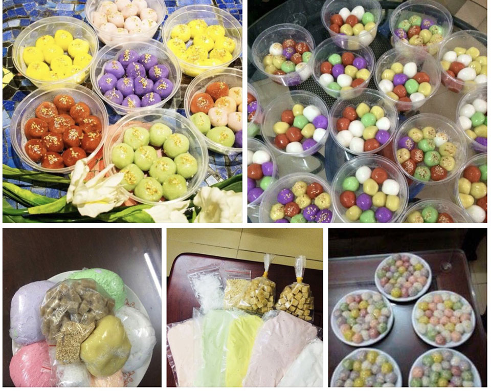 Cơn sốt bánh trôi ngũ sắc: Chị em mua 2 tạ bột, còng lưng trổ tài Cơn sốt bánh trôi ngũ sắc: Chị em mua 2 tạ bột, còng lưng trổ tài